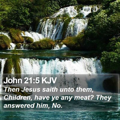 John 21:5 KJV Bible Verse Image