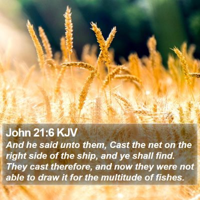 John 21:6 KJV Bible Verse Image