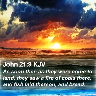 John 21:9 KJV Bible Verse Image