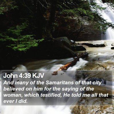 John 4:39 KJV Bible Verse Image