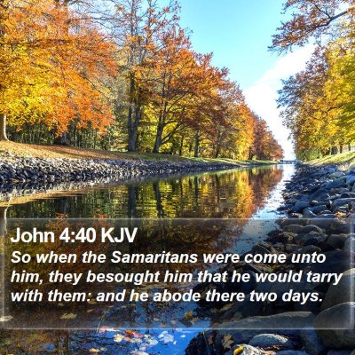 John 4:40 KJV Bible Verse Image