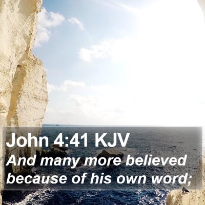 John 4:41 KJV Bible Verse Image