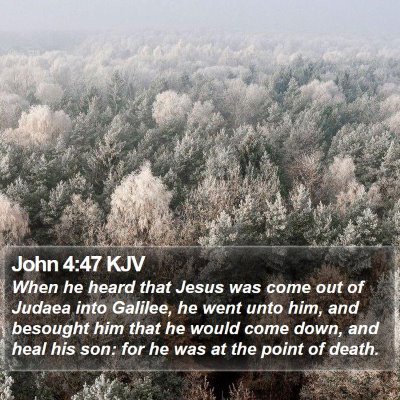 John 4:47 KJV Bible Verse Image