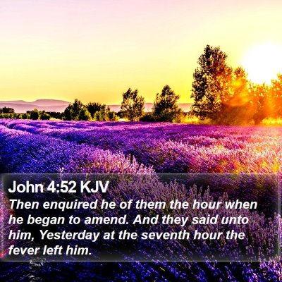John 4:52 KJV Bible Verse Image