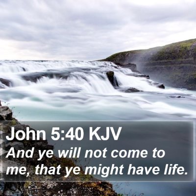 John 5:40 KJV Bible Verse Image