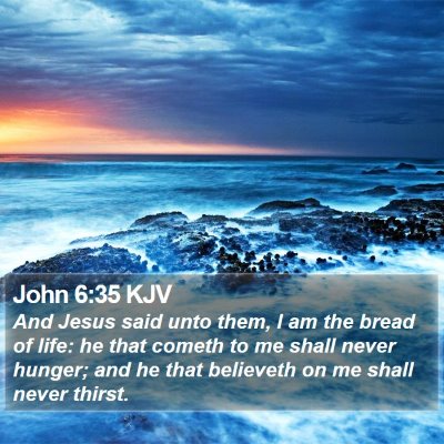 John 6:35 KJV Bible Verse Image