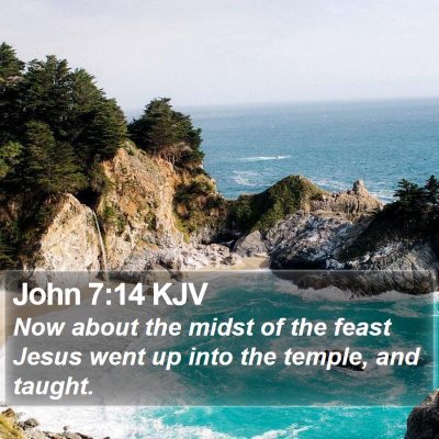 John 7:14 KJV Bible Verse Image