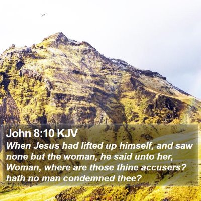 John 8:10 KJV Bible Verse Image