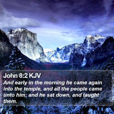 John 8:2 KJV Bible Verse Image