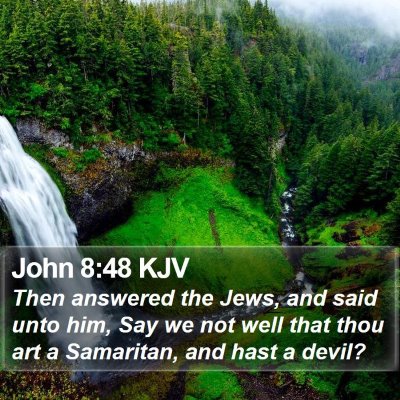 John 8:48 KJV Bible Verse Image