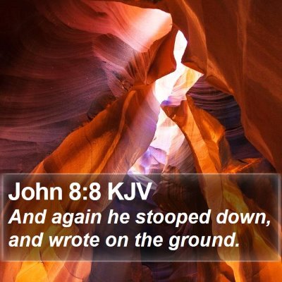 John 8:8 KJV Bible Verse Image