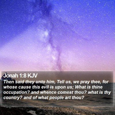 Jonah 1:8 KJV Bible Verse Image