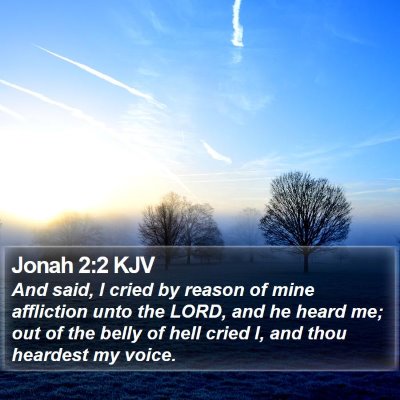 Jonah 2:2 KJV Bible Verse Image