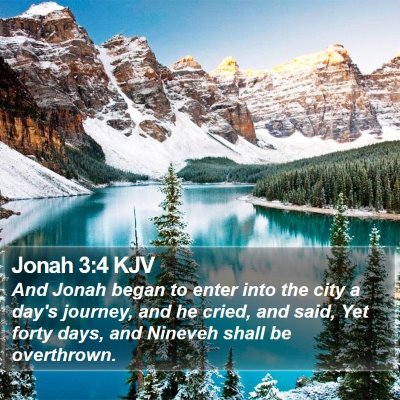 Jonah 3:4 KJV Bible Verse Image