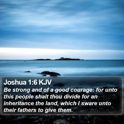 Joshua 1:6 KJV Bible Verse Image