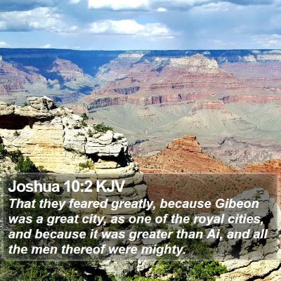 Joshua 10:2 KJV Bible Verse Image