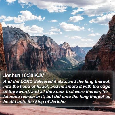 Joshua 10:30 KJV Bible Verse Image