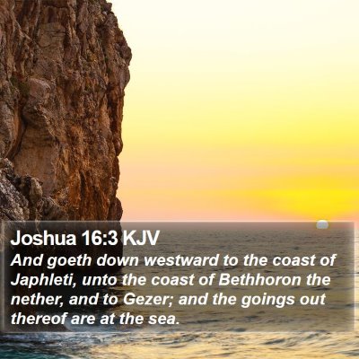 Joshua 16:3 KJV Bible Verse Image