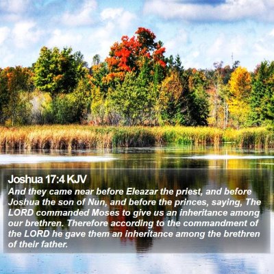 Joshua 17:4 KJV Bible Verse Image
