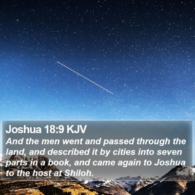 Joshua 18:9 KJV Bible Verse Image
