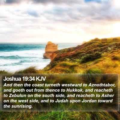 Joshua 19:34 KJV Bible Verse Image