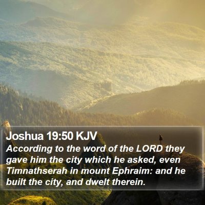 Joshua 19:50 KJV Bible Verse Image