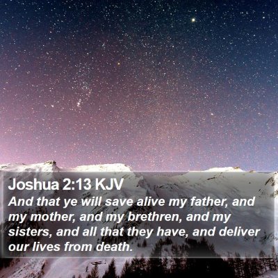 Joshua 2:13 KJV Bible Verse Image
