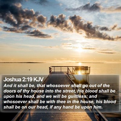 Joshua 2:19 KJV Bible Verse Image
