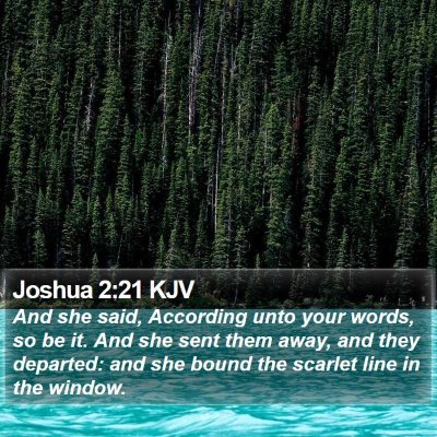 Joshua 2:21 KJV Bible Verse Image