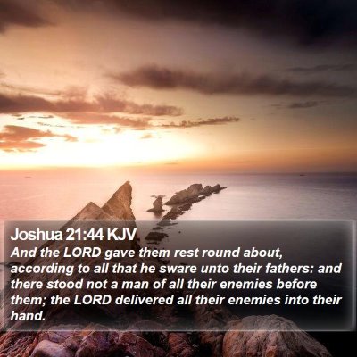 Joshua 21:44 KJV Bible Verse Image