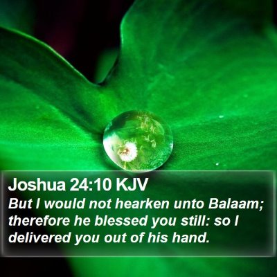 Joshua 24:10 KJV Bible Verse Image