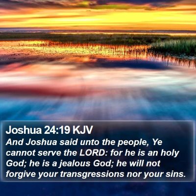 Joshua 24:19 KJV Bible Verse Image