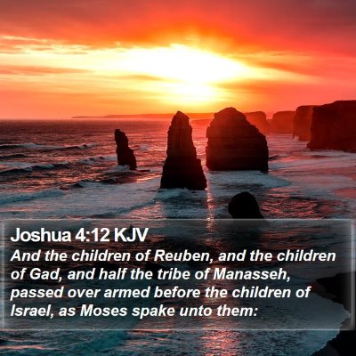 Joshua 4:12 KJV Bible Verse Image
