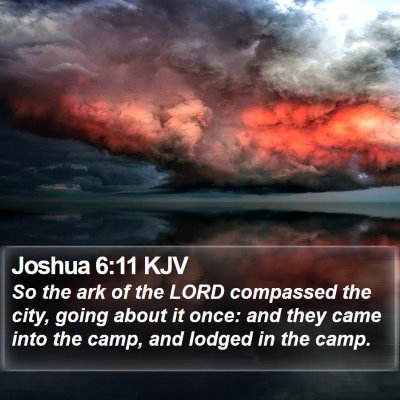 Joshua 6:11 KJV Bible Verse Image