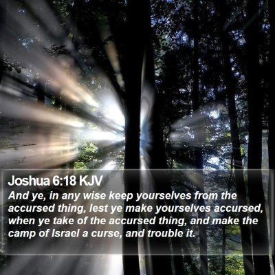 Joshua 6:18 KJV Bible Verse Image