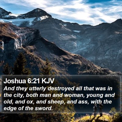 Joshua 6:21 KJV Bible Verse Image