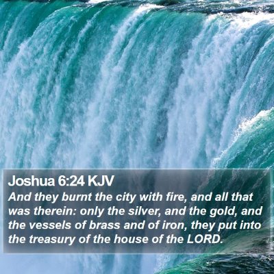 Joshua 6:24 KJV Bible Verse Image