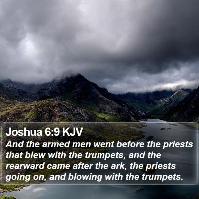 Joshua 6:9 KJV Bible Verse Image