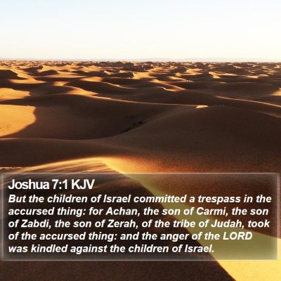 Joshua 7:1 KJV Bible Verse Image