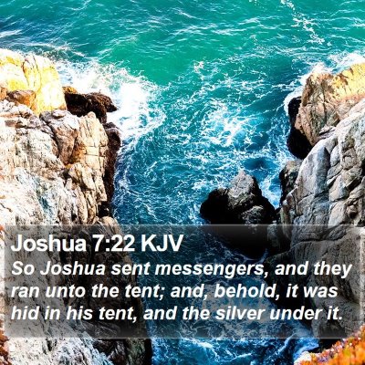Joshua 7:22 KJV Bible Verse Image