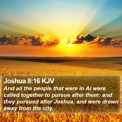 Joshua 8:16 KJV Bible Verse Image