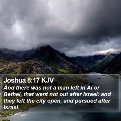 Joshua 8:17 KJV Bible Verse Image
