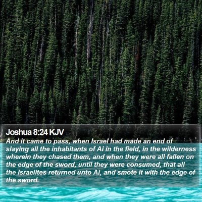 Joshua 8:24 KJV Bible Verse Image