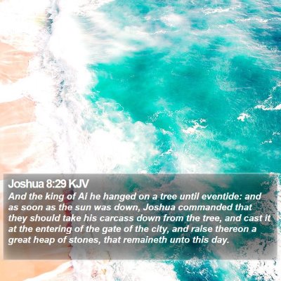 Joshua 8:29 KJV Bible Verse Image