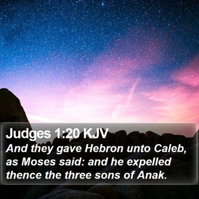 Judges 1:20 KJV Bible Verse Image