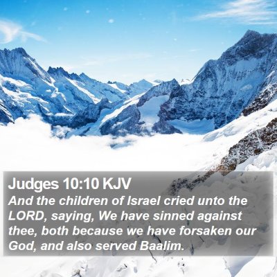 Judges 10:10 KJV Bible Verse Image