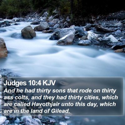 Judges 10:4 KJV Bible Verse Image