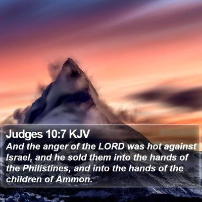 Judges 10:7 KJV Bible Verse Image