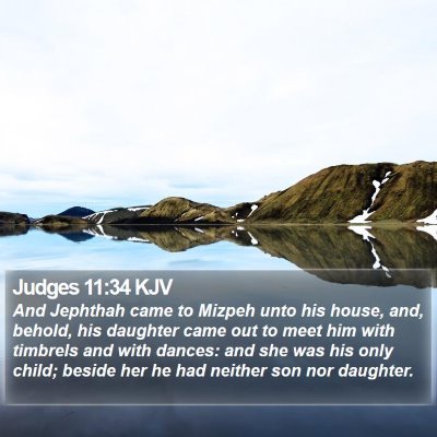 Judges 11:34 KJV Bible Verse Image