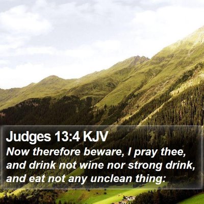 Judges 13:4 KJV Bible Verse Image